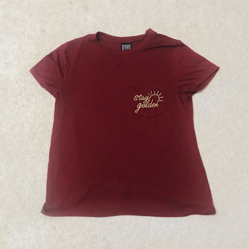 Burgundy “Stay Golden” Tee